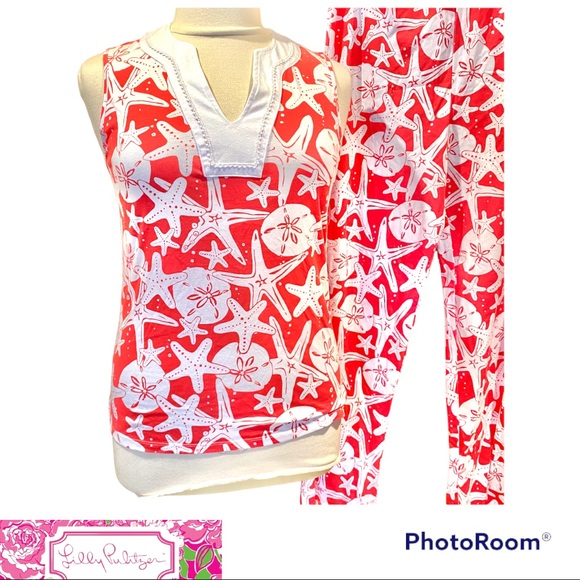 Lilly Pulitzer Other - NWOT- Lilly Pulitzer 2pc Pajama set in pink coral starfish and sand dollar print